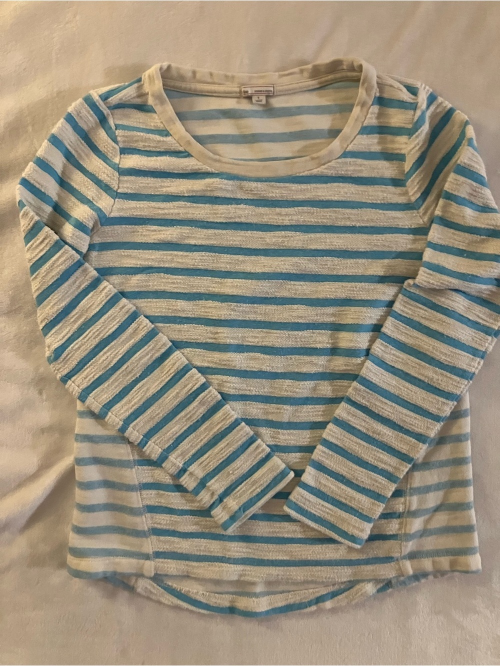 GAP Striped Boatneck Top - Cream & Light Blue